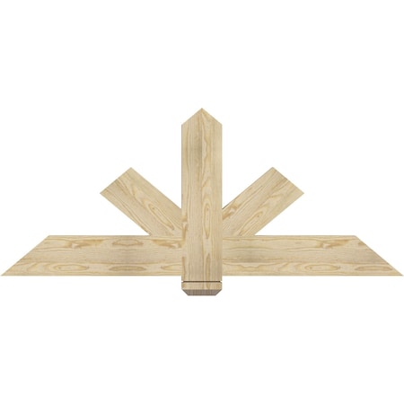 Ekena Millwork Kennewick Rough Sawn Timber Gable Bracket, Douglas Fir, 60"W x 25"H x 2"D x 6"F, 10/12 Pitch GBW060X25X0206KEN00RDF